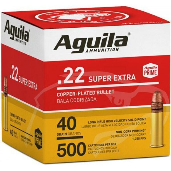 Náboj kulový Aguila, Super Extra HV, .22LR, 40GR, (2,6g), poměděnná HV SP, 500ks, 1B221115