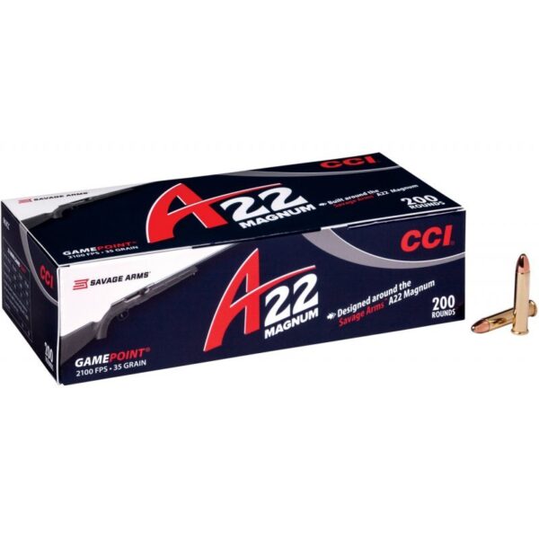 Náboj kulový CCI, Gamepoint A22, .22 WMR, 35GR, JSP, baleno po 200ks