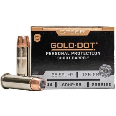 Náboj kulový Speer, Lawman, .38 Spec.+P, 135GR, GoldDot HP "short barrel"