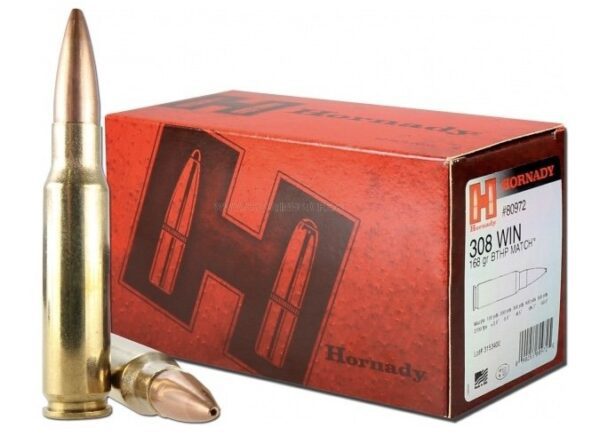 Náboj kulový Hornady, Match, .308 Win, 168GR (10,88g), BTHP Match