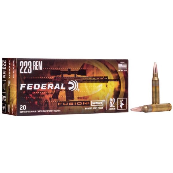 Náboj kulový Federal, Fusion MSR, .223 Rem, 62GR, Bonded Soft Point