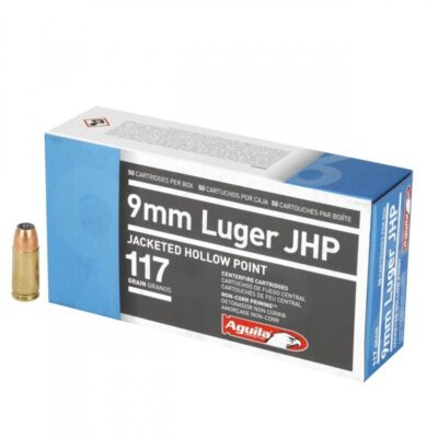 Náboj kulový Aguila, Handgun, 9mm Luger, 117GR (7,6g), JHP