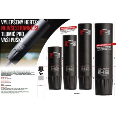 Tlumič A-TEC, model H2, 3 modulový, pro ráže do .338" (8,5mm), na adaptér A-LOCK Mini