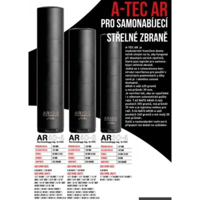 Tlumič A-TEC, AR 40-4, modulový, Cerakote pro ráže do .223" (5,56mm) na závit M15x1mm