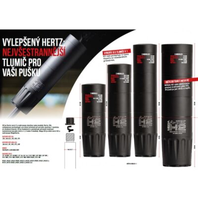 Tlumič A-TEC, model H2, 3 modulový, pro ráže do .30" (7,62mm), na závit 9/16"-24 UNEF