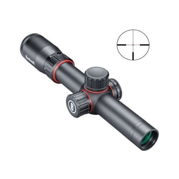 Puškohled Bushnell, Nitro+, 1-6x24mm, osvětlený bod osnovy German 4A, černý Puškohled Bushnell, Nitro+, 1-6x24mm, osvětlený bod osnovy German 4A, černý