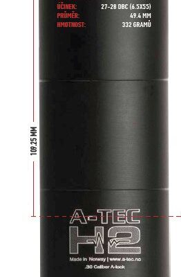 Tlumič A-TEC, model H2, 2 modulový, pro ráže do 6,5mm, na závit M14x1mm