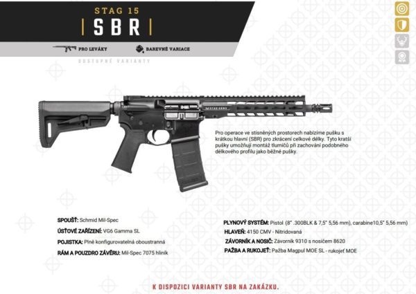 Puška sam. Stag Arms, Mod: STAG 15 Tactical SBR, Ráže: .223 Rem/5,56mm, hl: 7,5", FDE CRKT