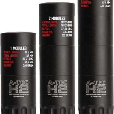 Tlumič A-TEC, model H2 Mega, 3 modulový, pro ráže do .458" (11,65), na závit 5/8"-24 UNEF