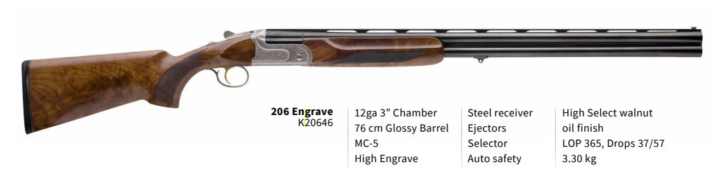 Broková kozlice Akkar, Mod: Churchill 812 Oxycap, Ráže: 12x76mm, hl: 71cm, výběr ořech Broková kozlice Akkar, Mod: Churchill 812 Oxycap, Ráže: 12x76mm, hl: 71cm, výběr ořech