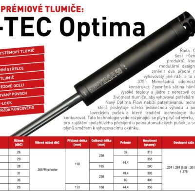 Tlumič A-TEC, model OPTIMA 45, modulový, pro ráže do 6,5mm, na závit M17x1mm