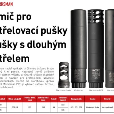 Tlumič A-TEC, Marksman PRS, ráže do .338" (8,5mm), na úsťovou brzdu Marksman Break