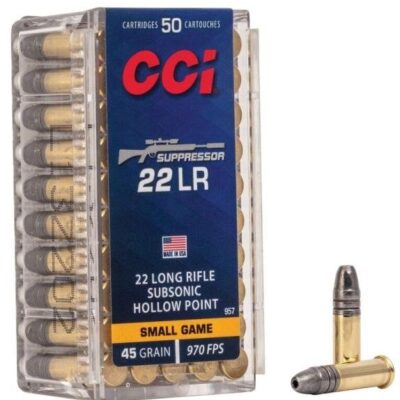 Náboj kulový CCI, Suppressor, 22LR, 45GR (2,92g), Hollow Point