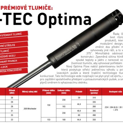 Tlumič A-TEC, model OPTIMA 45, modulový, pro ráže do .223" (5,56mm), na závit m15X1mm