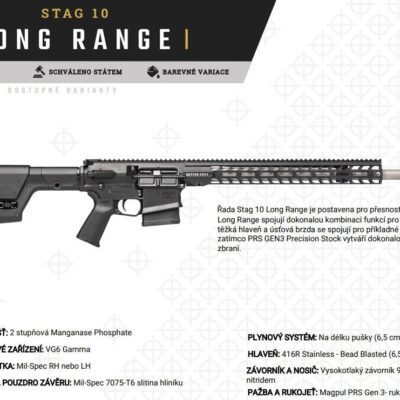Puška sam. Stag Arms, Mod: STAG 10 Long Range, Ráže: 6,5mm CRM, hl.: 24", černá