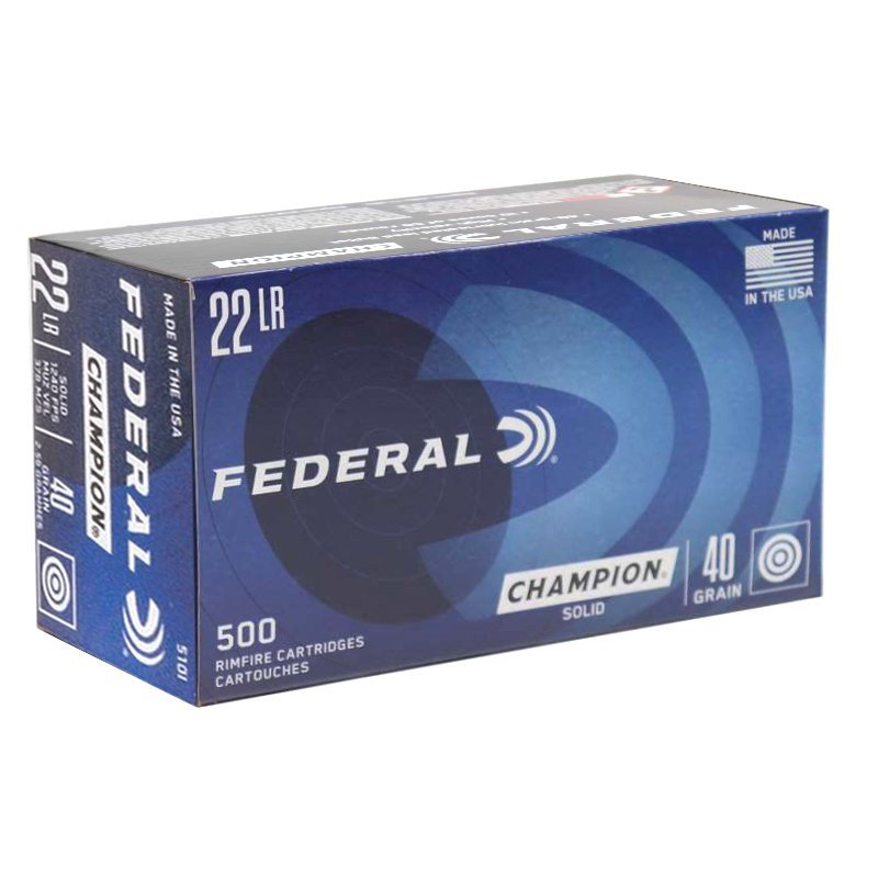 Náboj kulový Federal, Champion, .22 LR, 40GR (2,60g), Solid LRN Náboj kulový Federal, Champion, .22 LR, 40GR (2,60g), Solid LRN