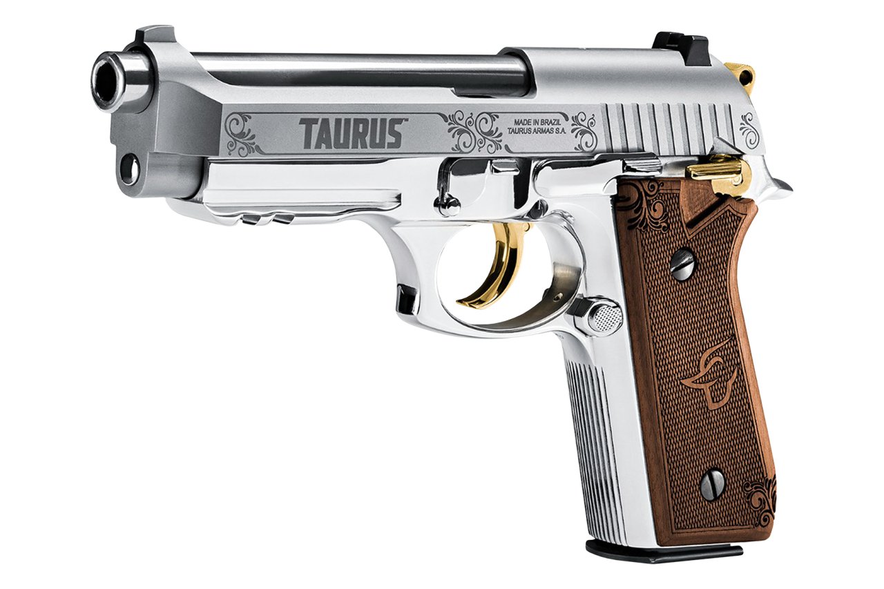 Pistole sam. Taurus, Mod: PT-92 Limited, Ráže: 9mm Luger, zdobená, nerez Pistole sam. Taurus, Mod: PT-92 Limited, Ráže: 9mm Luger, zdobená, nerez