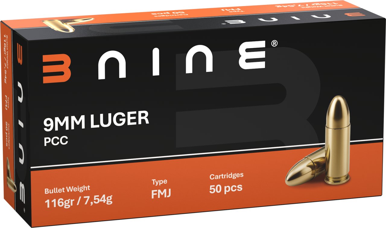 Náboj kulový BNine, PCC Special, 9mm Luger, 116GR (7,52g), FMJ Náboj kulový BNine, PCC Special, 9mm Luger, 116GR (7,52g), FMJ