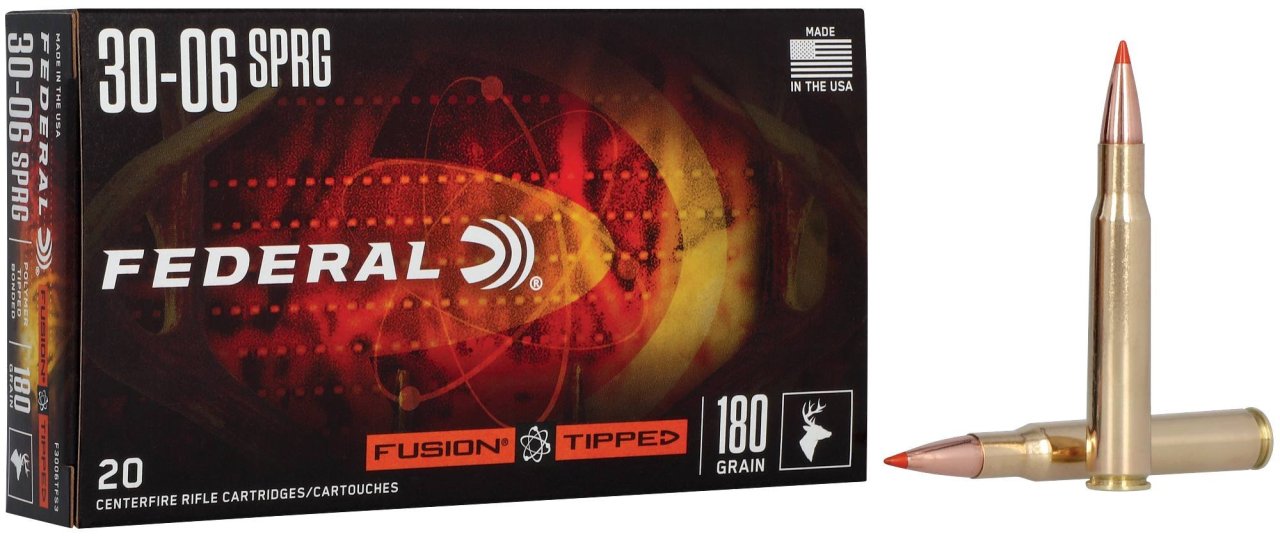 Náboj kulový Federal, Fusion Tipped, .30-06 Spr., 180GR (11,6g), FT Náboj kulový Federal, Fusion Tipped, .30-06 Spr., 180GR (11,6g), FT