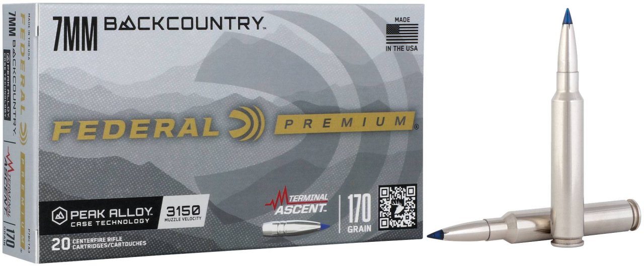 Náboj kulový Federal, Premium, 7mm Backcountry, 170GR (11g), Terminal Ascent Náboj kulový Federal, Premium, 7mm Backcountry, 170GR (11g), Terminal Ascent