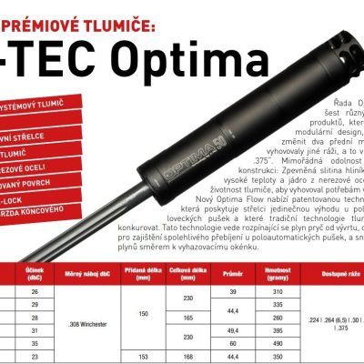 Tlumič A-TEC, model OPTIMA 45, modulový, pro ráže dO 6,5mm, na závit M13x1mm